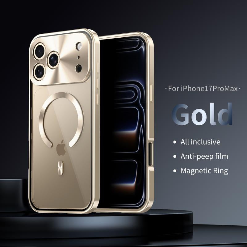 [Not All-Metal and Plastic Back Cover]Pc Back Cover - Metal Frame Protection - Protects Privacy - Screen Protector - Shock Resistance Function - Magnetic Charging - Magsafe Charging Protection Case for Ipad 17 - 12 - Magsafe Charging Protection Case for I