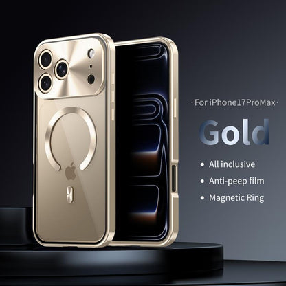 [Not All-Metal and Plastic Back Cover]Pc Back Cover - Metal Frame Protection - Protects Privacy - Screen Protector - Shock Resistance Function - Magnetic Charging - Magsafe Charging Protection Case for Ipad 17 - 12 - Magsafe Charging Protection Case for I