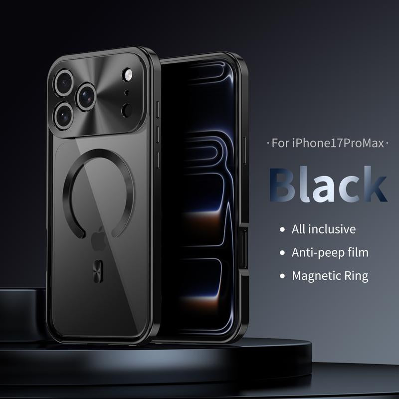 [Not All-Metal and Plastic Back Cover]Pc Back Cover - Metal Frame Protection - Protects Privacy - Screen Protector - Shock Resistance Function - Magnetic Charging - Magsafe Charging Protection Case for Ipad 17 - 12 - Magsafe Charging Protection Case for I