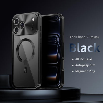 [Not All-Metal and Plastic Back Cover]Pc Back Cover - Metal Frame Protection - Protects Privacy - Screen Protector - Shock Resistance Function - Magnetic Charging - Magsafe Charging Protection Case for Ipad 17 - 12 - Magsafe Charging Protection Case for I