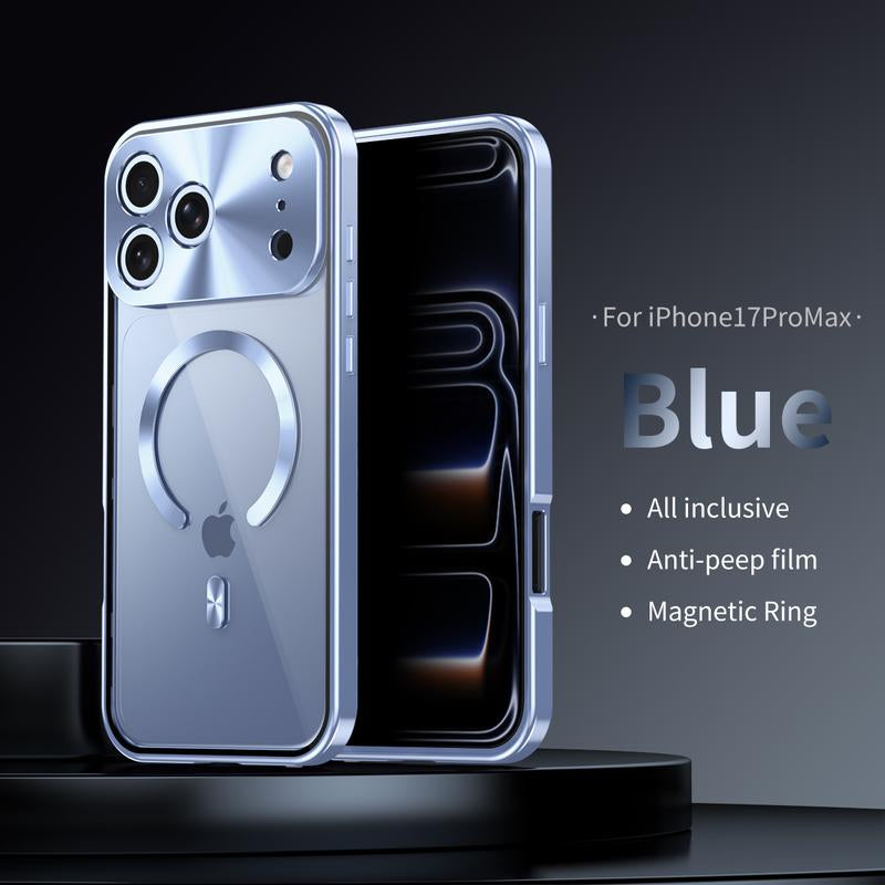 [Not All-Metal and Plastic Back Cover]Pc Back Cover - Metal Frame Protection - Protects Privacy - Screen Protector - Shock Resistance Function - Magnetic Charging - Magsafe Charging Protection Case for Ipad 17 - 12 - Magsafe Charging Protection Case for I