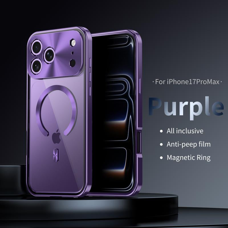 [Not All-Metal and Plastic Back Cover]Pc Back Cover - Metal Frame Protection - Protects Privacy - Screen Protector - Shock Resistance Function - Magnetic Charging - Magsafe Charging Protection Case for Ipad 17 - 12 - Magsafe Charging Protection Case for I