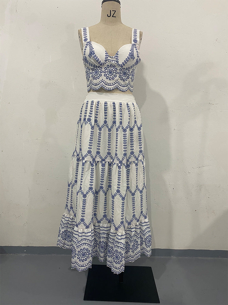 Printed Skirt Two-Piece Set