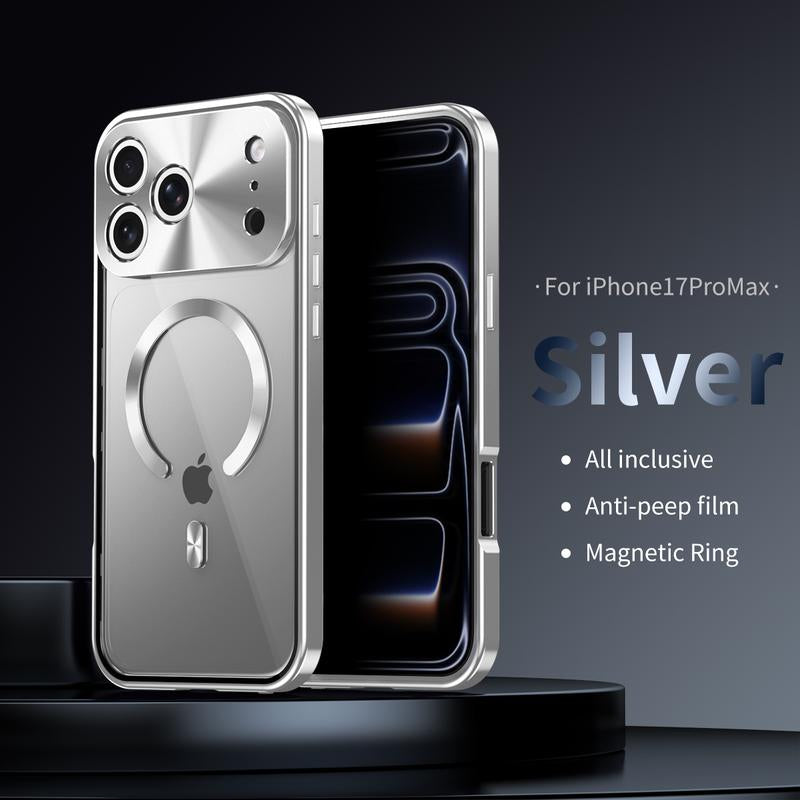 [Not All-Metal and Plastic Back Cover]Pc Back Cover - Metal Frame Protection - Protects Privacy - Screen Protector - Shock Resistance Function - Magnetic Charging - Magsafe Charging Protection Case for Ipad 17 - 12 - Magsafe Charging Protection Case for I