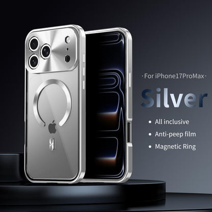 [Not All-Metal and Plastic Back Cover]Pc Back Cover - Metal Frame Protection - Protects Privacy - Screen Protector - Shock Resistance Function - Magnetic Charging - Magsafe Charging Protection Case for Ipad 17 - 12 - Magsafe Charging Protection Case for I