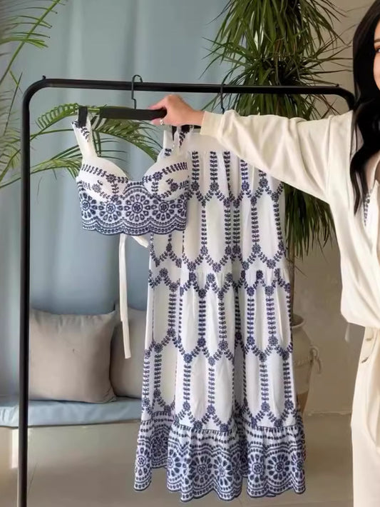 Printed Skirt Two-Piece Set